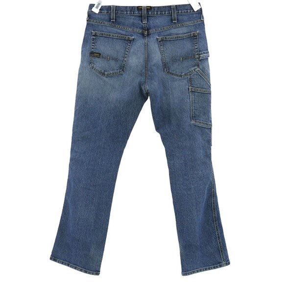 Ariat Rebar Men's M4 Low Rise Boot Blue Denim Jeans Size 34 / 34 - Picture 1 of 14